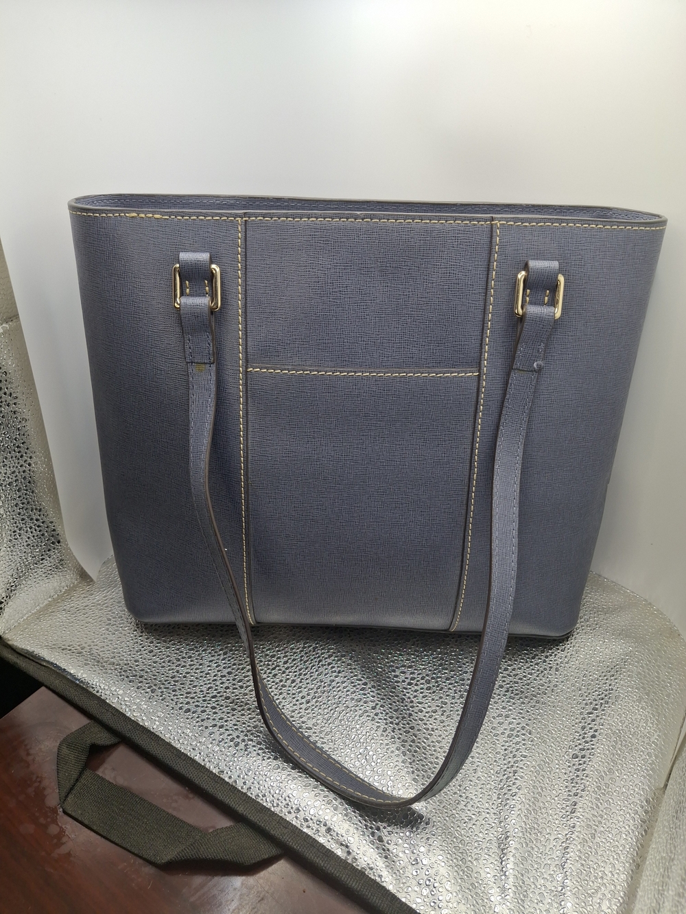 Dooney & Bourke Navy Saffiano Tote Bag Shoulder Bag Small Lexington - Picture 4 of 13